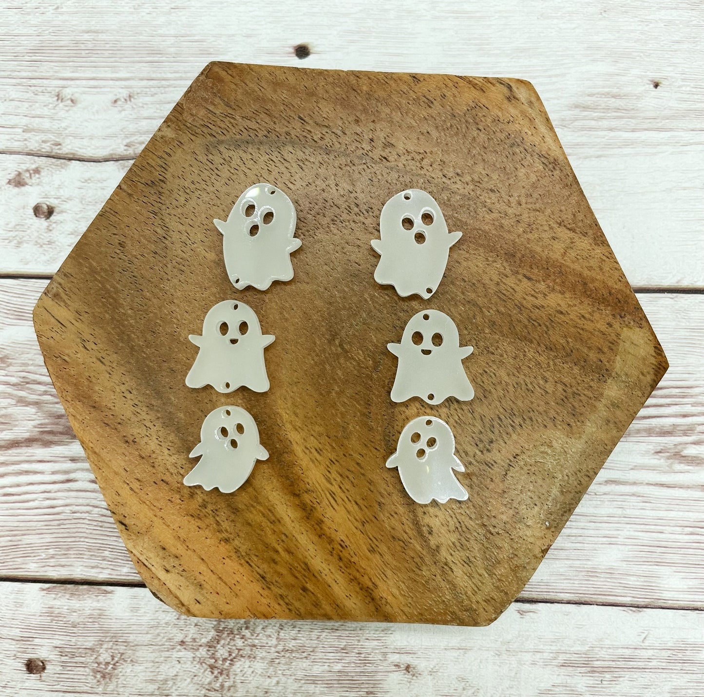 Glow in the Dark Ghost Trio Acrylic Earring Blank Set, DIY Jewelry Making