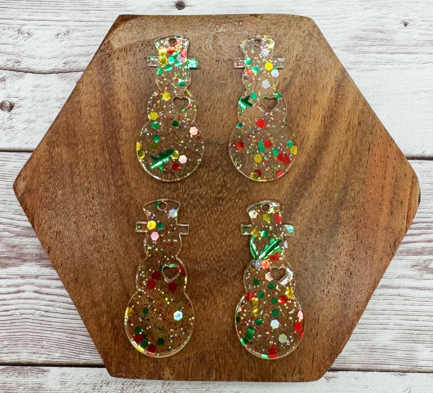 Christmas Glitter Snowman Earring Blanks, DIY Jewelry Making