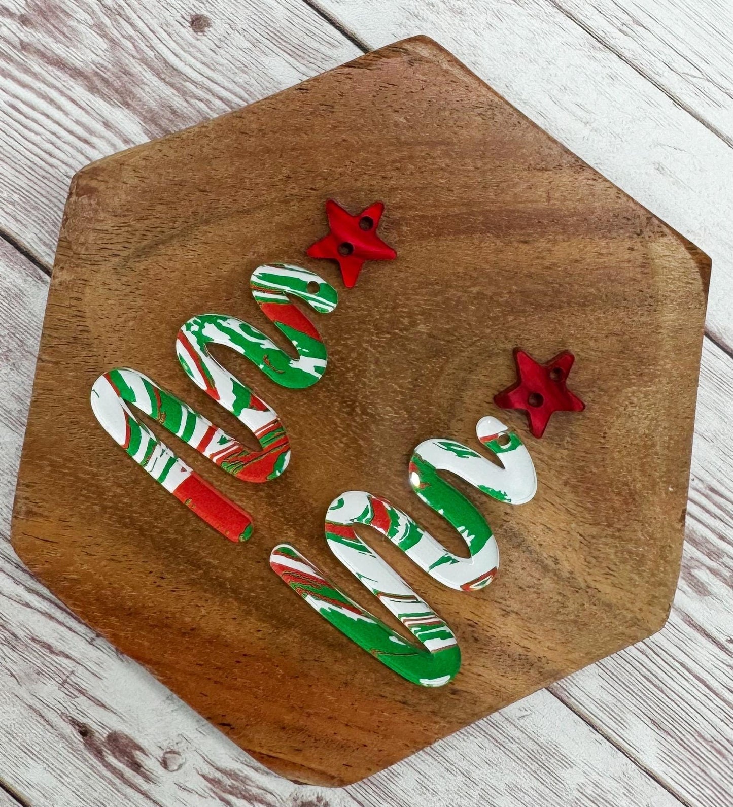 Christmas Swirl Tree and Star Connector Set Earring Blanks, DIY Jewelry Making