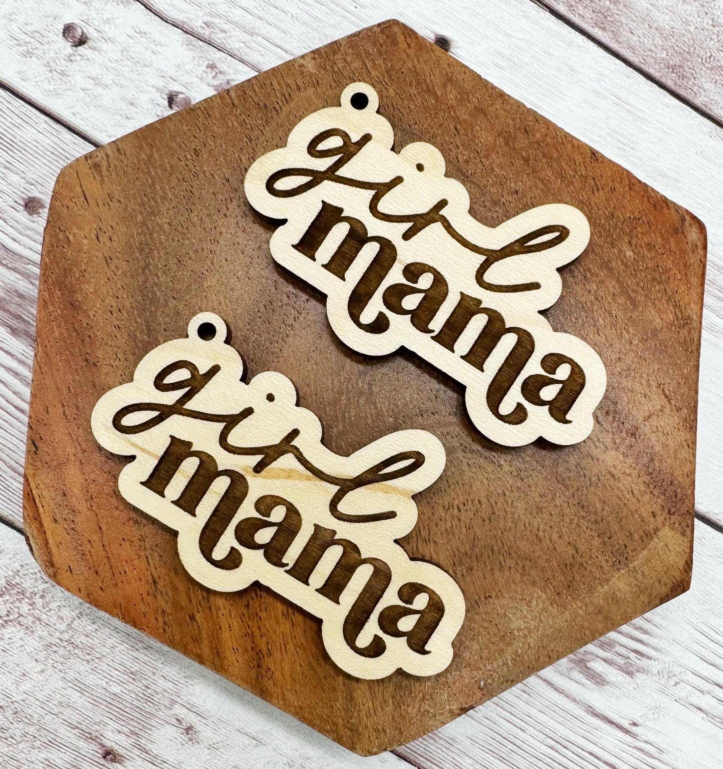 Girl Mama Set of 2 Engraved Keychain Blanks DIY Sports