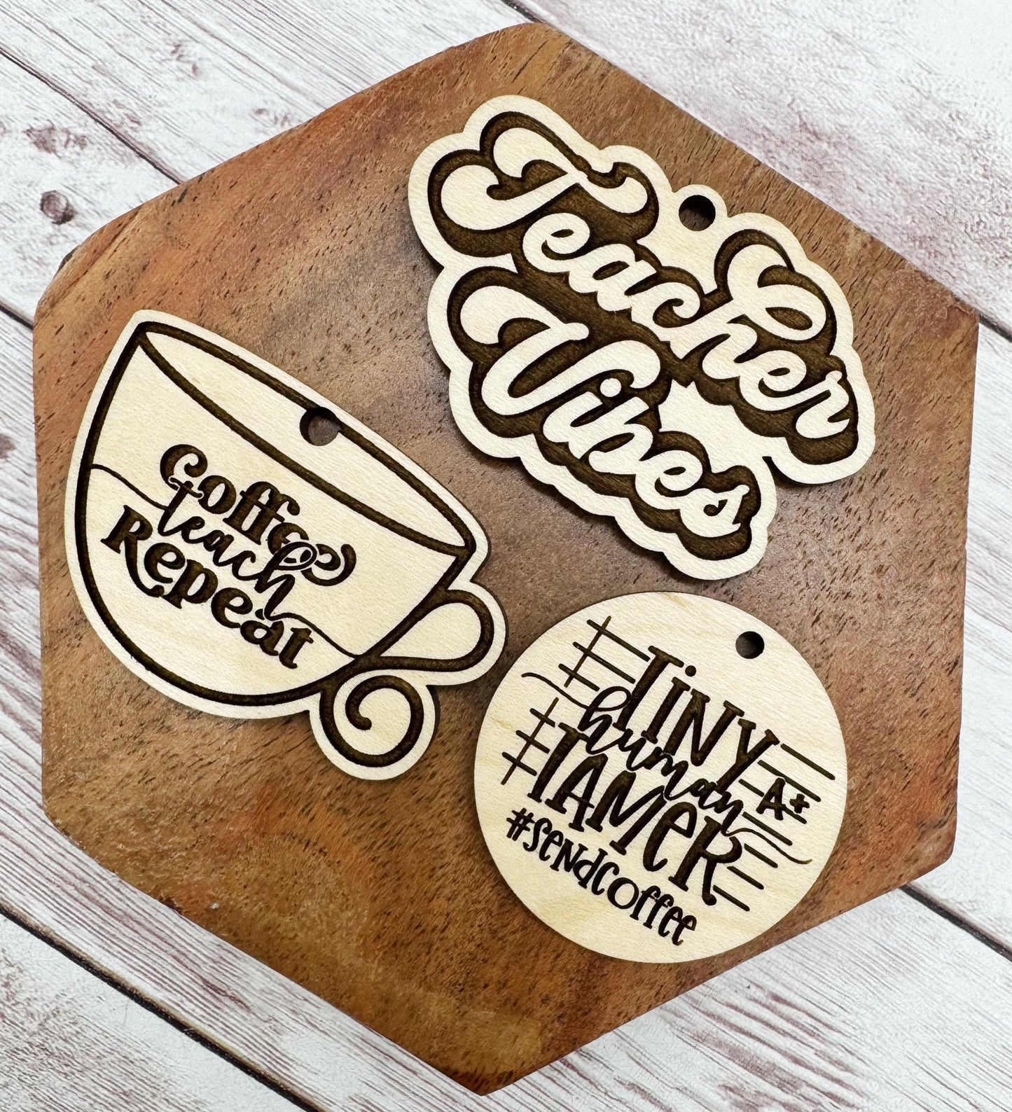 Teacher Set of 3 Engraved Keychain Blanks DIY School