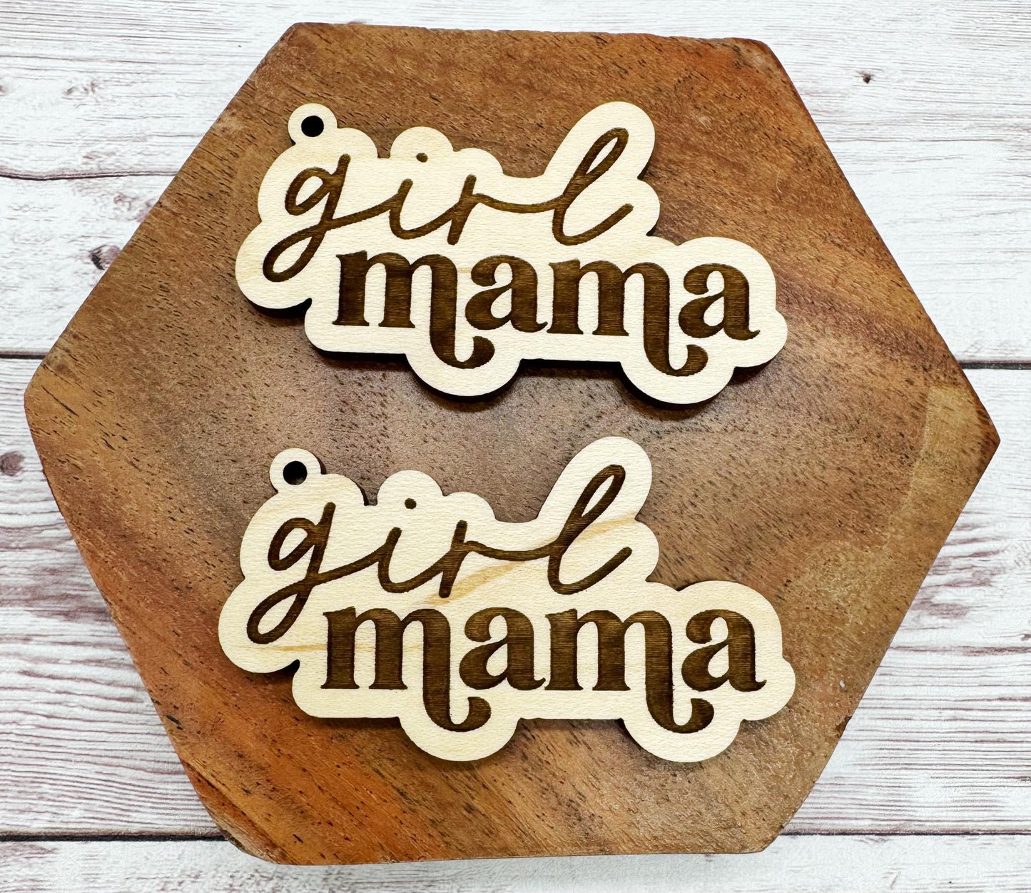 Girl Mama Set of 2 Engraved Keychain Blanks DIY Sports