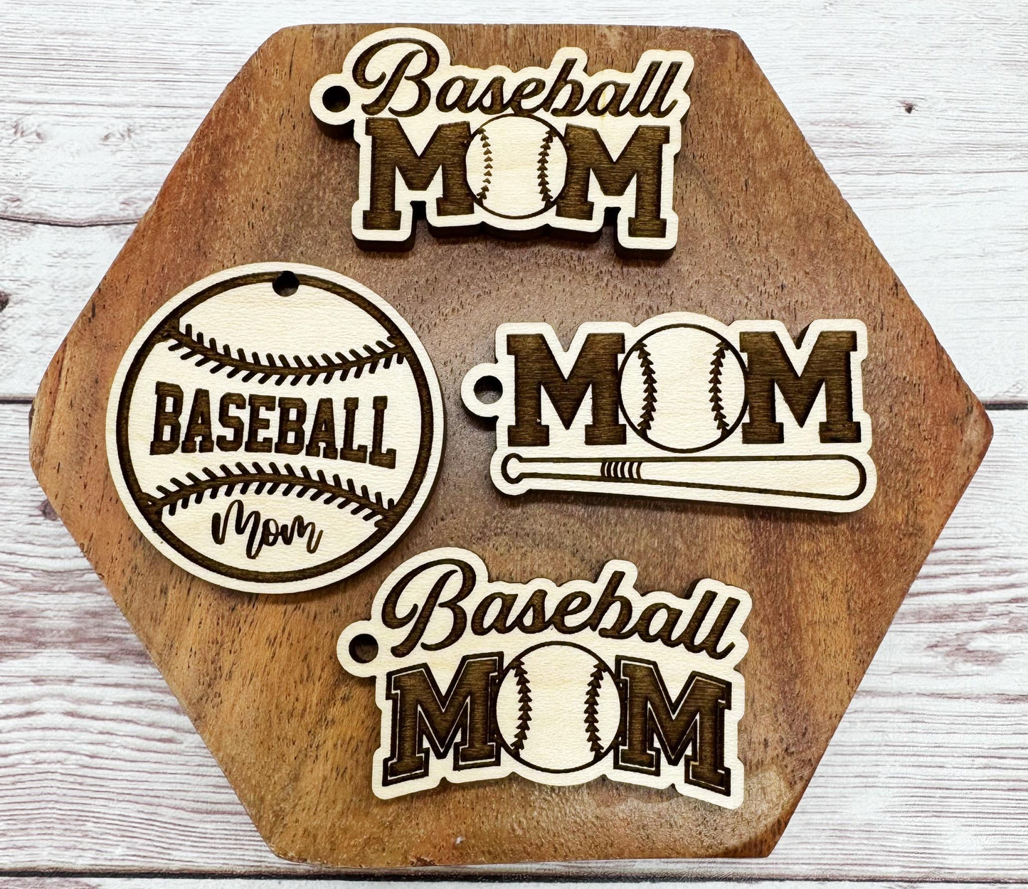 Baseball Mom Set of 4 Engraved Keychain Blanks DIY Sports