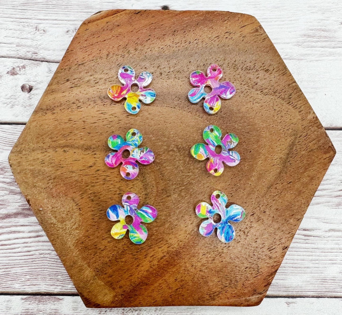 Patterned Tropical Brush Stroke Trio Acrylic Earring Blanks, DIY Jewelry Making