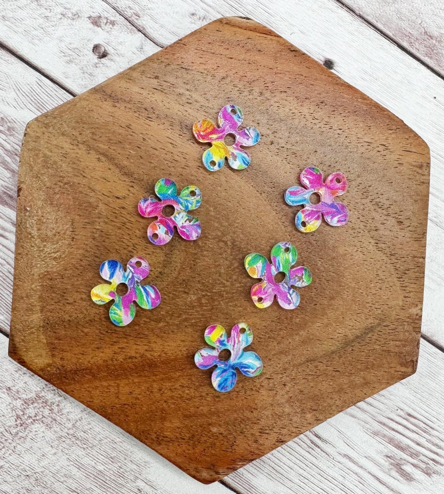 Patterned Tropical Brush Stroke Trio Acrylic Earring Blanks, DIY Jewelry Making