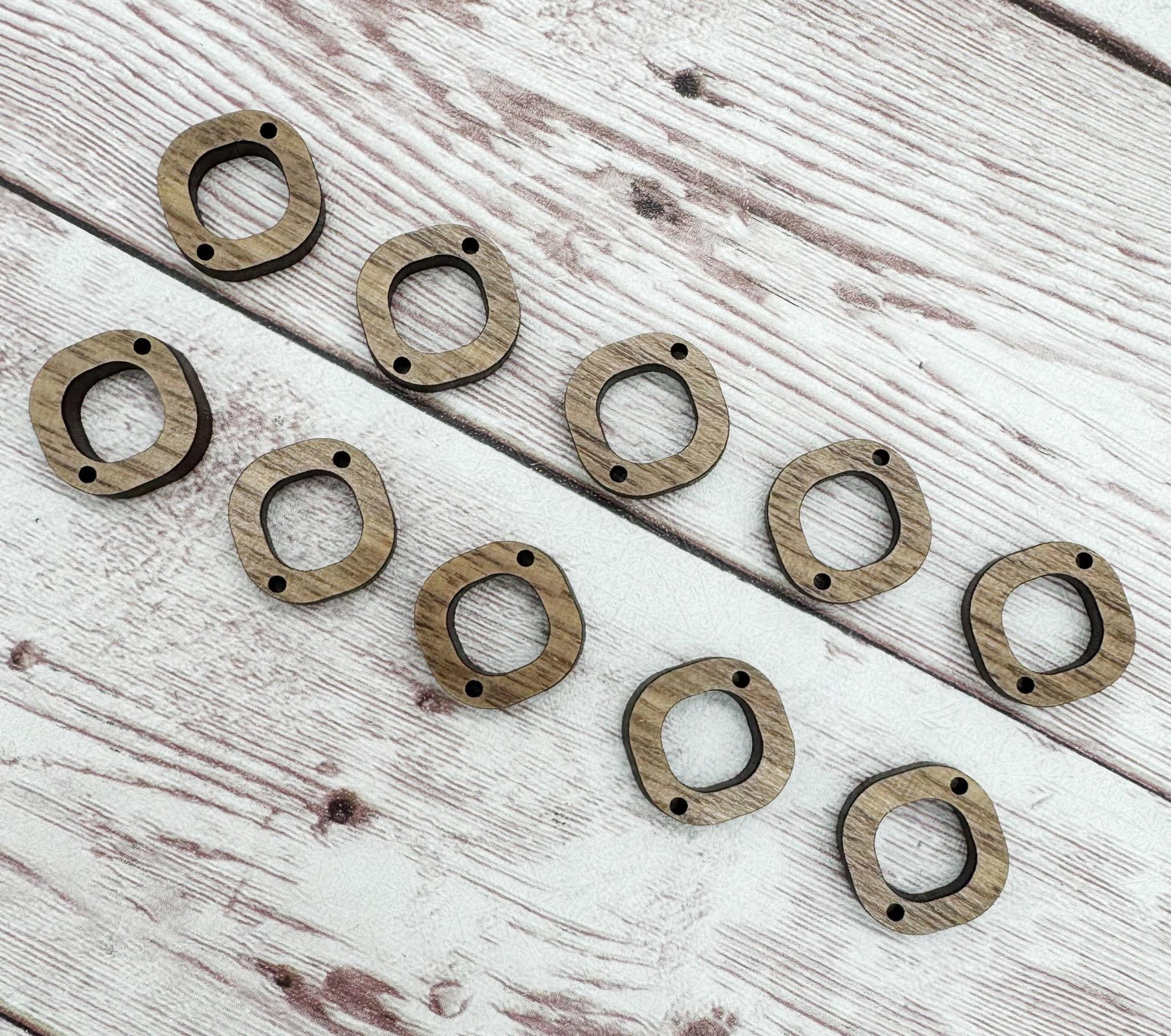Open Rounded Diamond Connectors 2 Hole Earring Blanks Set of 5 Pair DIY Jewelry Making