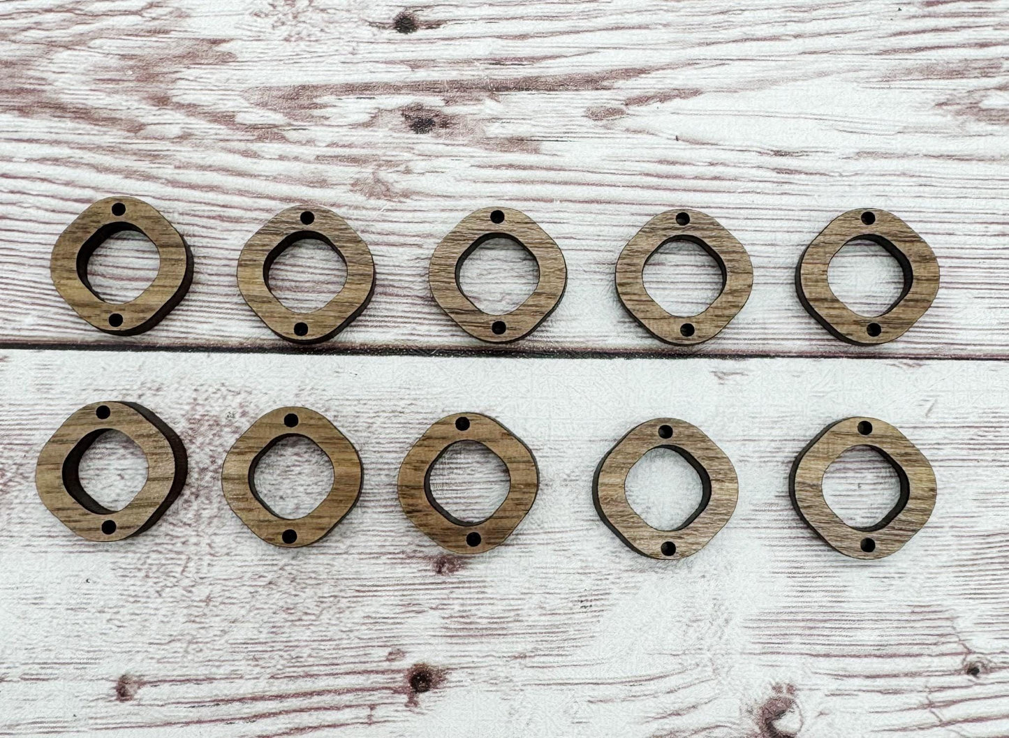 Open Rounded Diamond Connectors 2 Hole Earring Blanks Set of 5 Pair DIY Jewelry Making