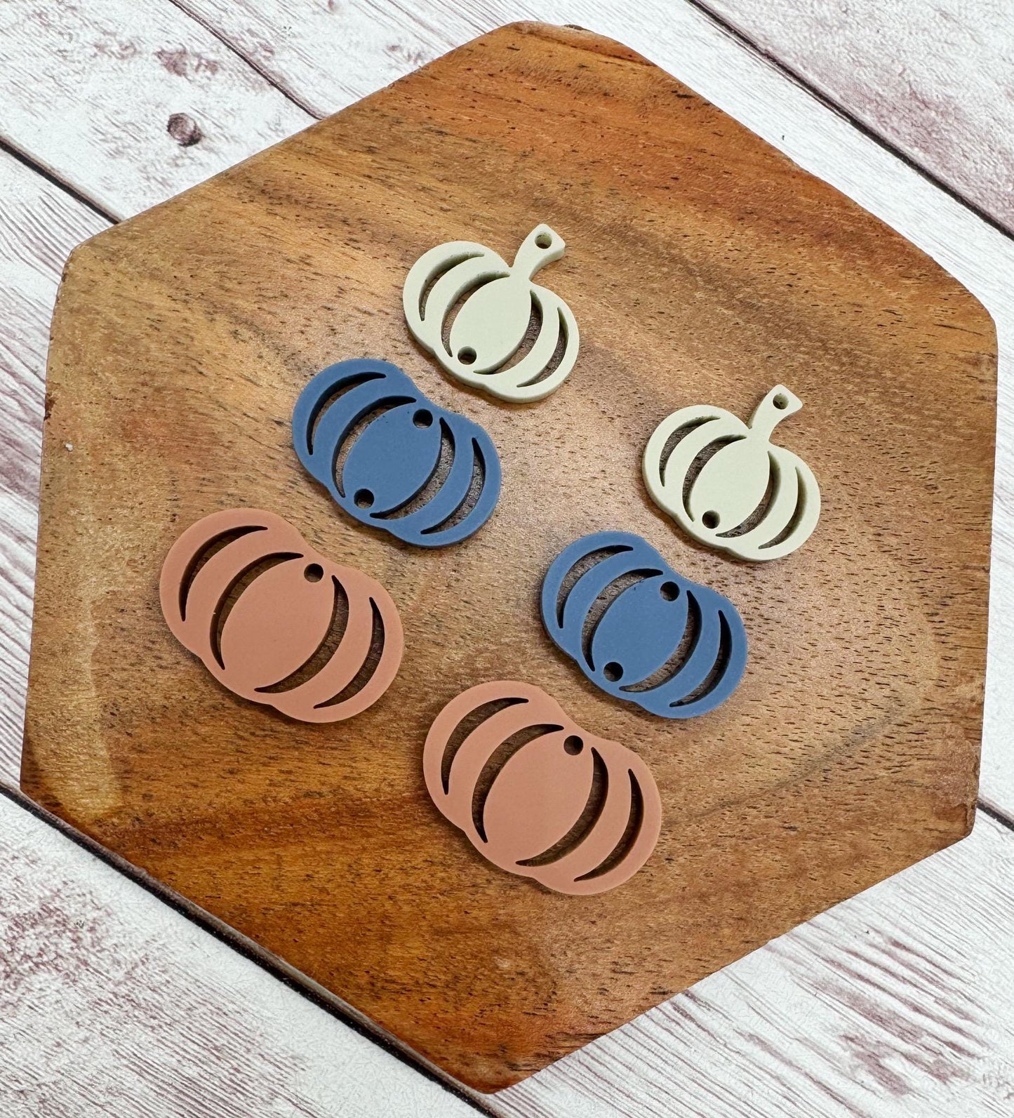 Fall Matte Stacked Pumpkin Trio Acrylic Earring Blanks, DIY Jewelry Making