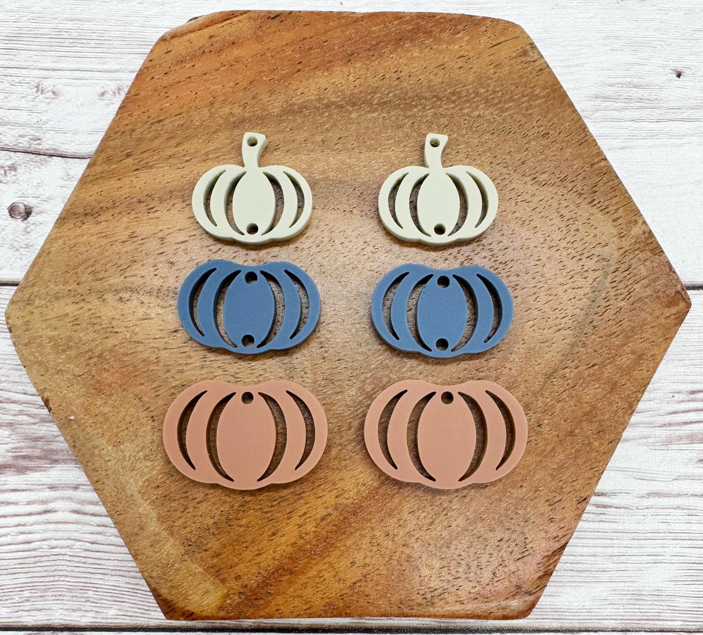Fall Matte Stacked Pumpkin Trio Acrylic Earring Blanks, DIY Jewelry Making