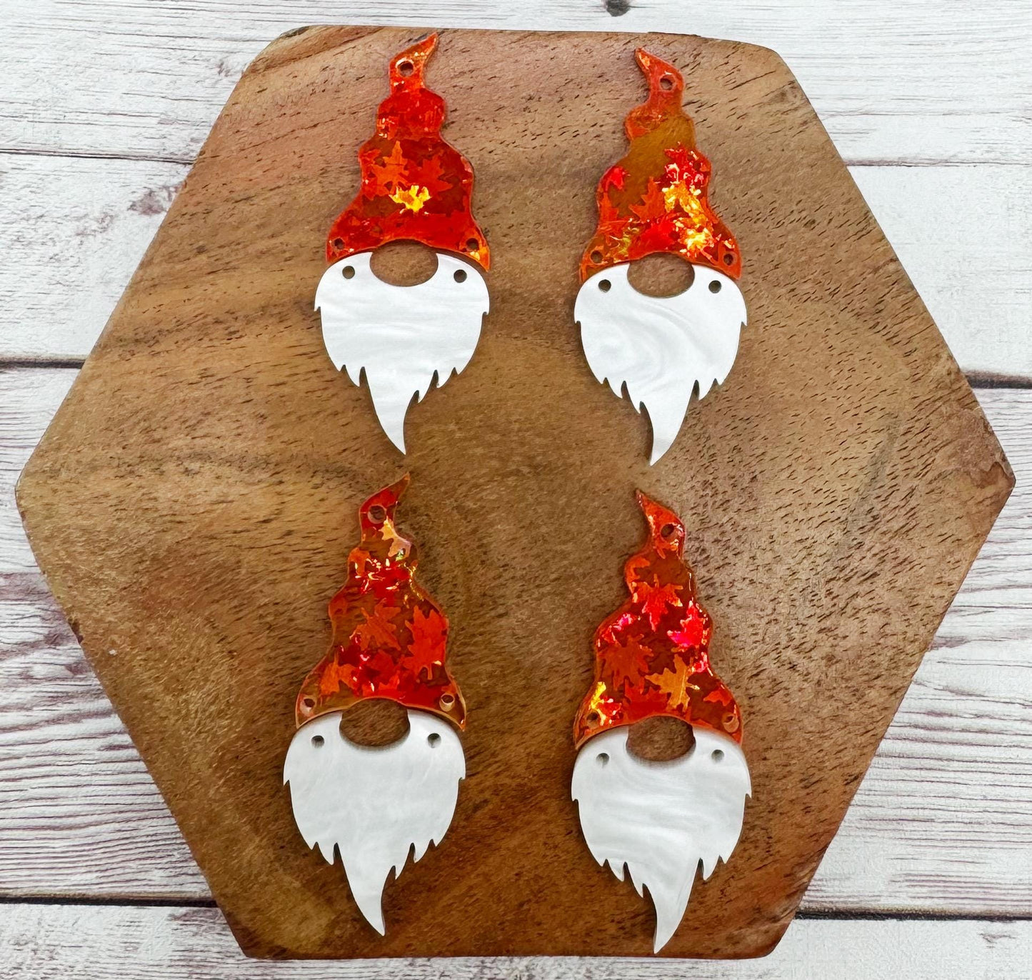 Fall Maple Leaf Acrylic Fall Gnome Earring Blanks, DIY Jewelry Making