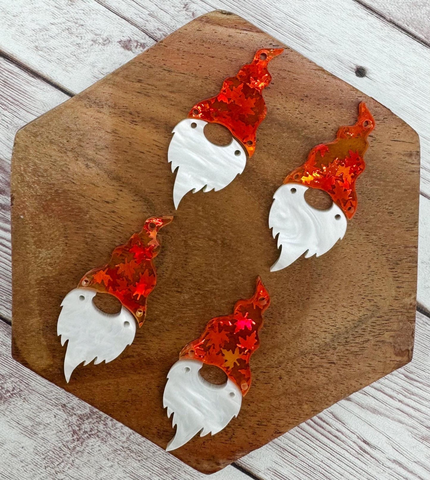 Fall Maple Leaf Acrylic Fall Gnome Earring Blanks, DIY Jewelry Making