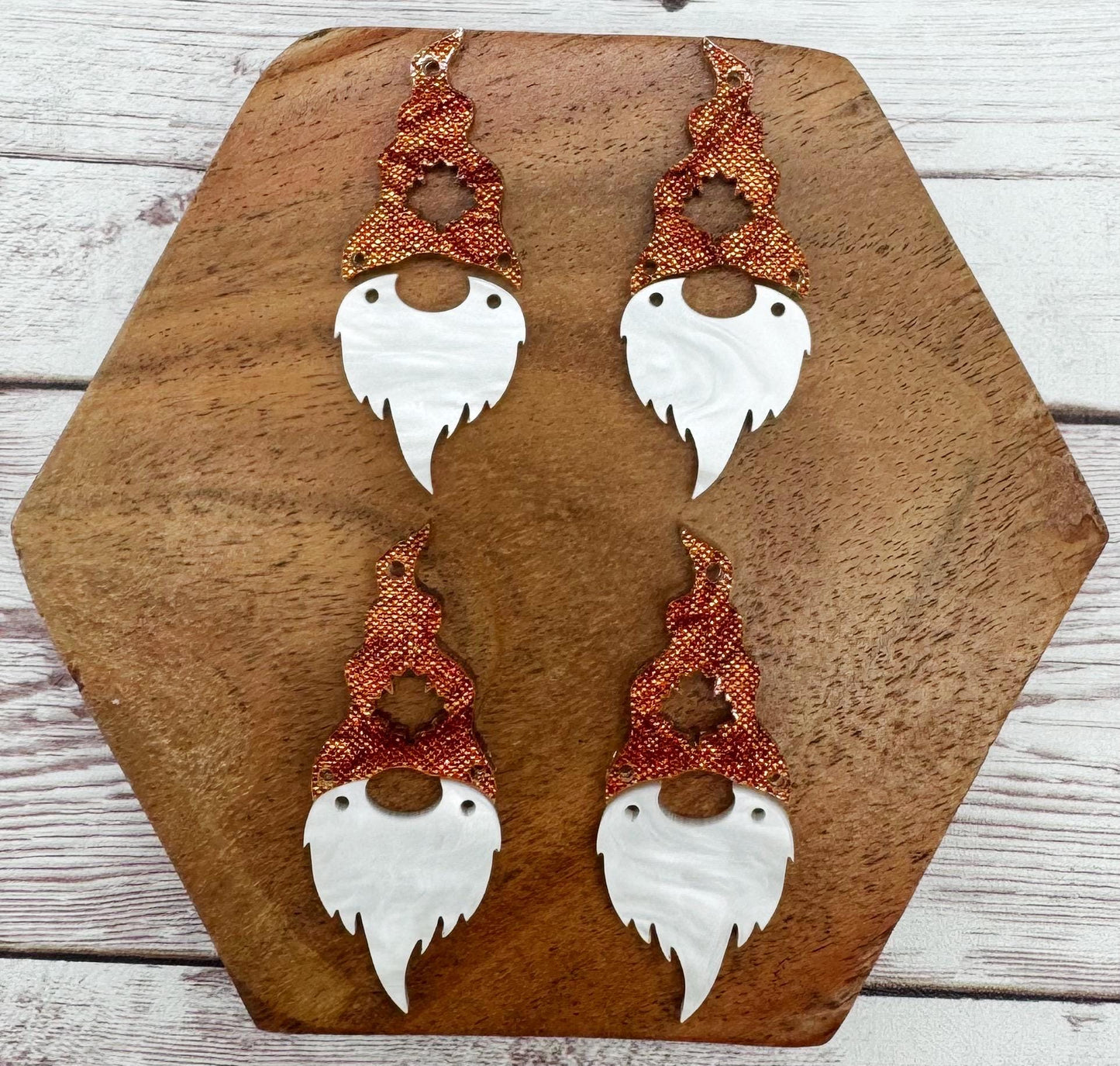 Fall Maple Leaf Cutout Fabric Shimmer Acrylic Fall Gnome Earring Blanks, DIY Jewelry Making
