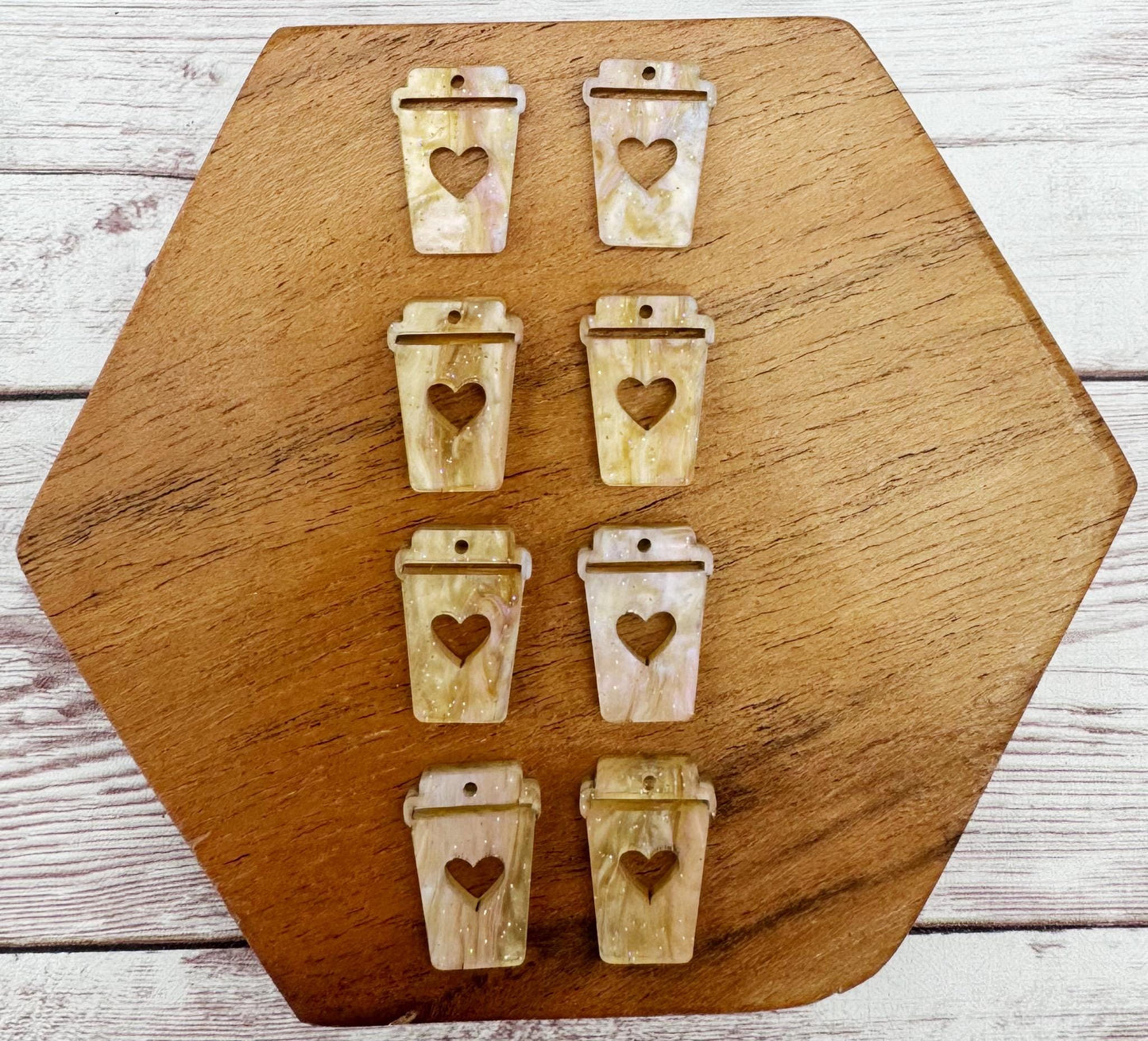 Mini Coffe Acrylic Earring Blanks Set of 4 Pair DIY Jewelry Making