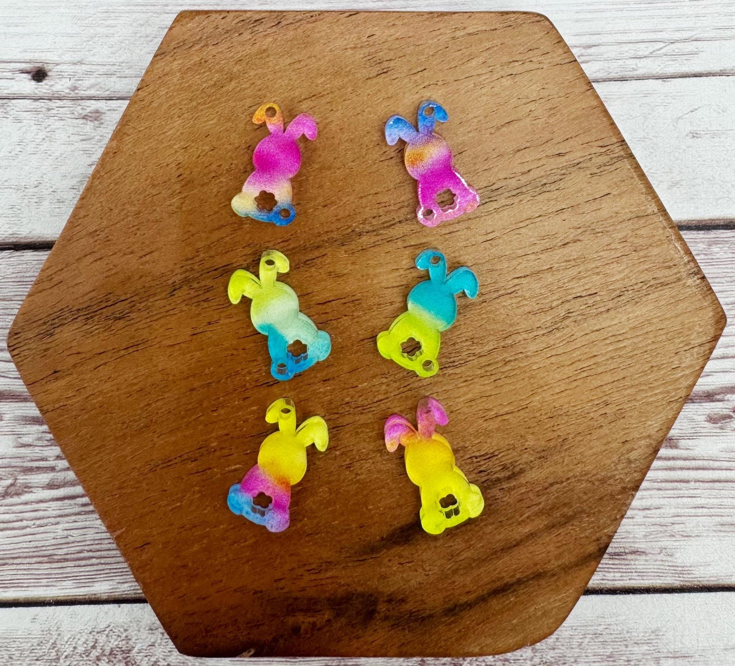 Bright Bunny Rabbit Trio Set Easter Earring Blanks, DIY Jewelry Making