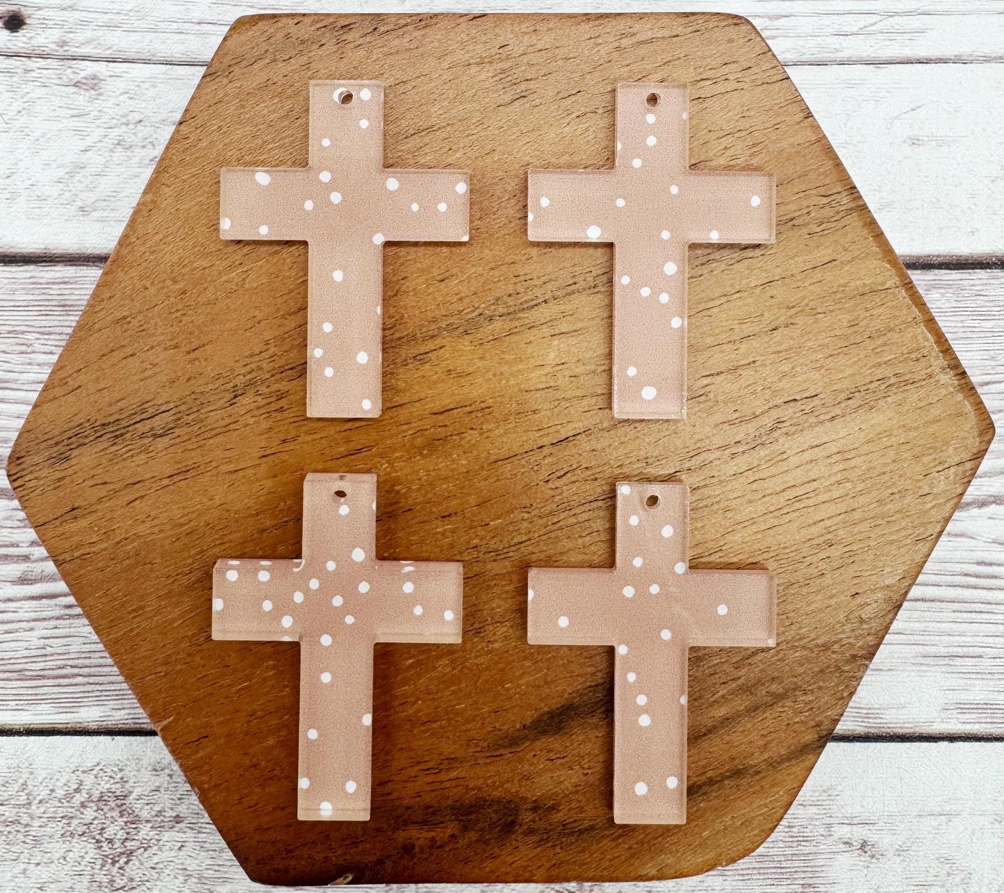 Patterned Clay Polka Dot Acrylic Cross Earring Blanks, DIY Jewelry Making