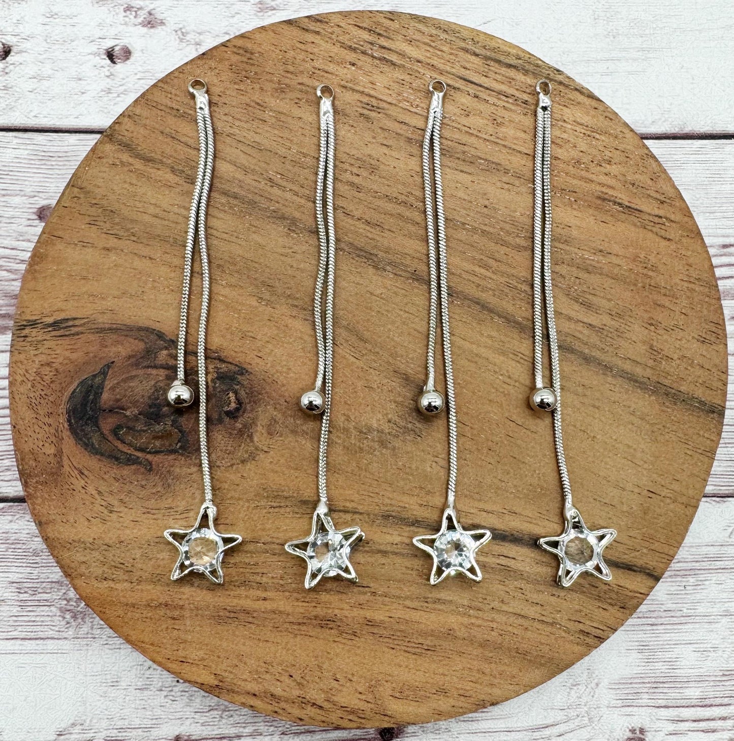 Star Pendant Earring Charms, Jewelry Making, Earring Findings, Set of 2 Pair, DIY Jewelry Making