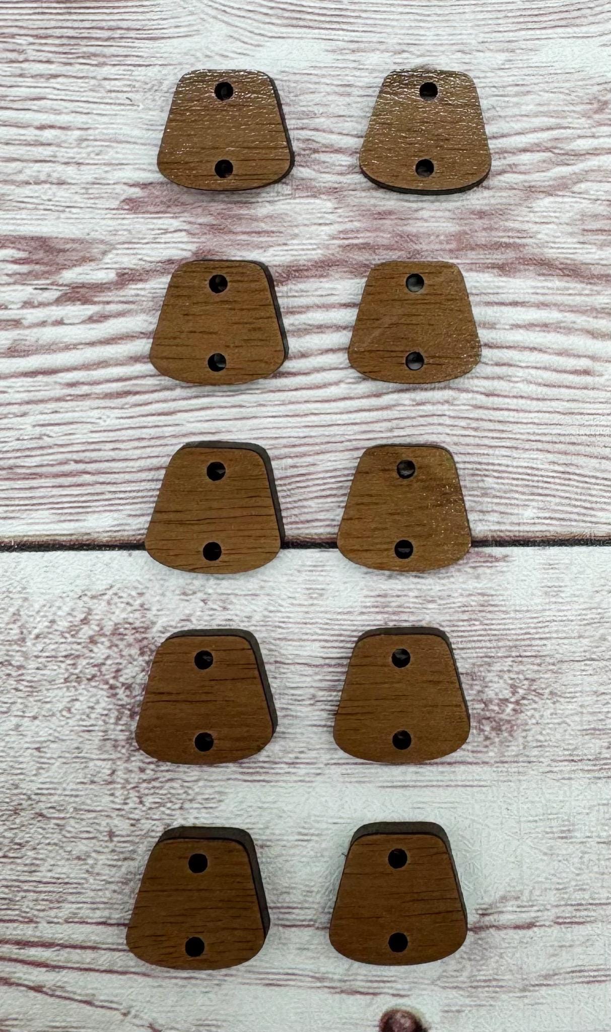 Wood Trapezoid Earring Connectors Set of 5 Pair, Finished Walnut Blank, DIY Jewelry Making