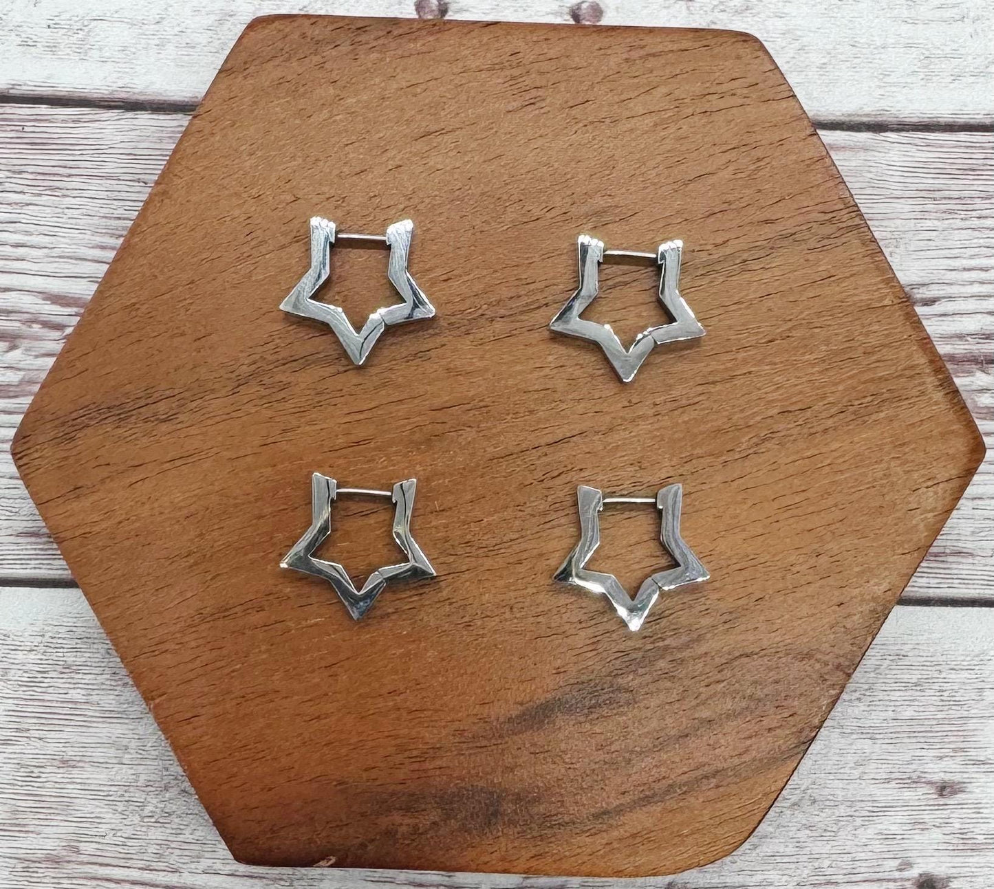 Set of 2 Pair Star Huggie, 304 Stainless Steel Tarnish Resistant, Earring Findings, DIY Jewelry Making
