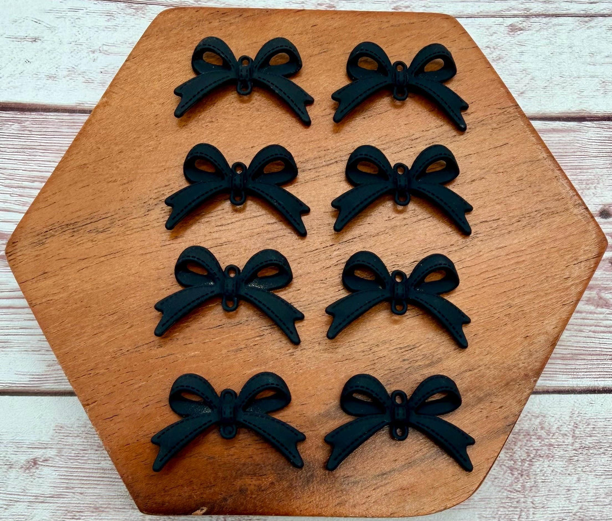Black Bow Connector, Jewelry Making, Earring Findings, Set of 4 Pair, DIY Jewelry Making