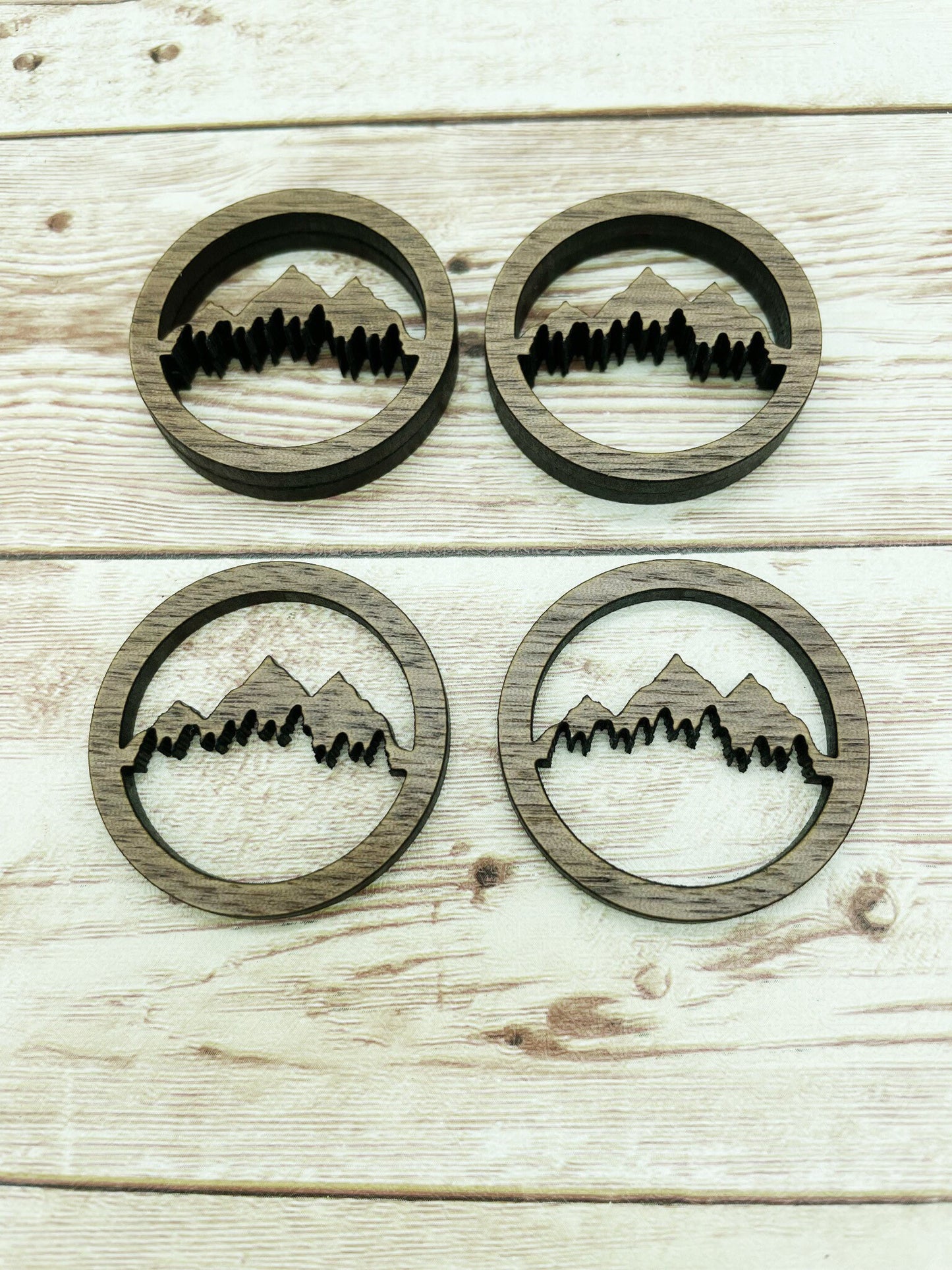 Wood Mountain Hoop Earring Blanks, Finished Walnut Blank, DIY Jewelry Making