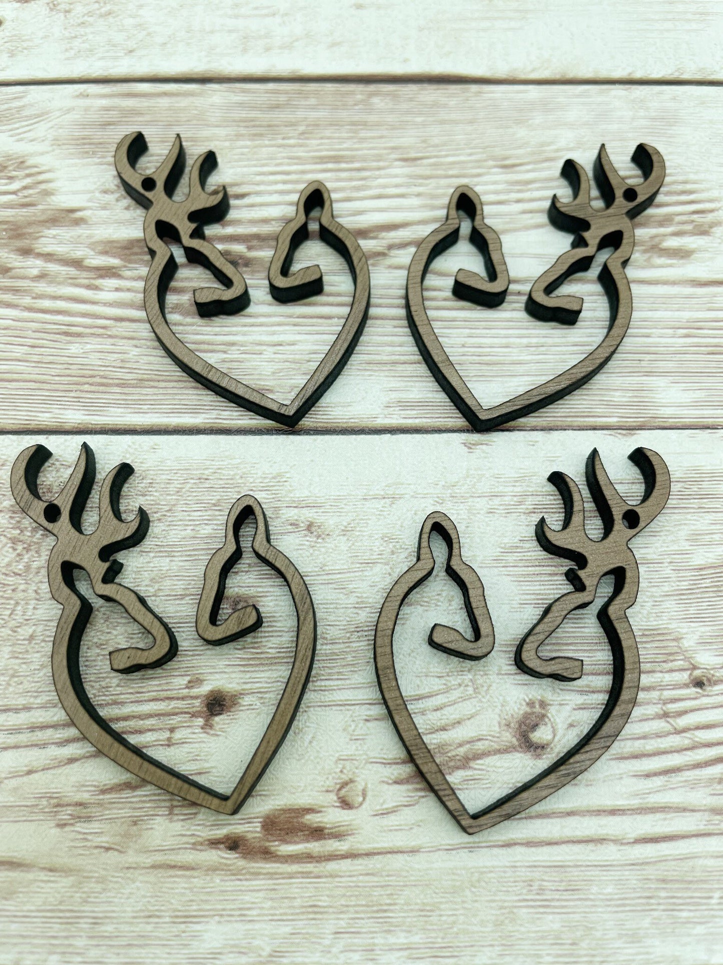 Wood Buck and Doe Earring Blanks, Finished Walnut Blank, DIY Jewelry Making