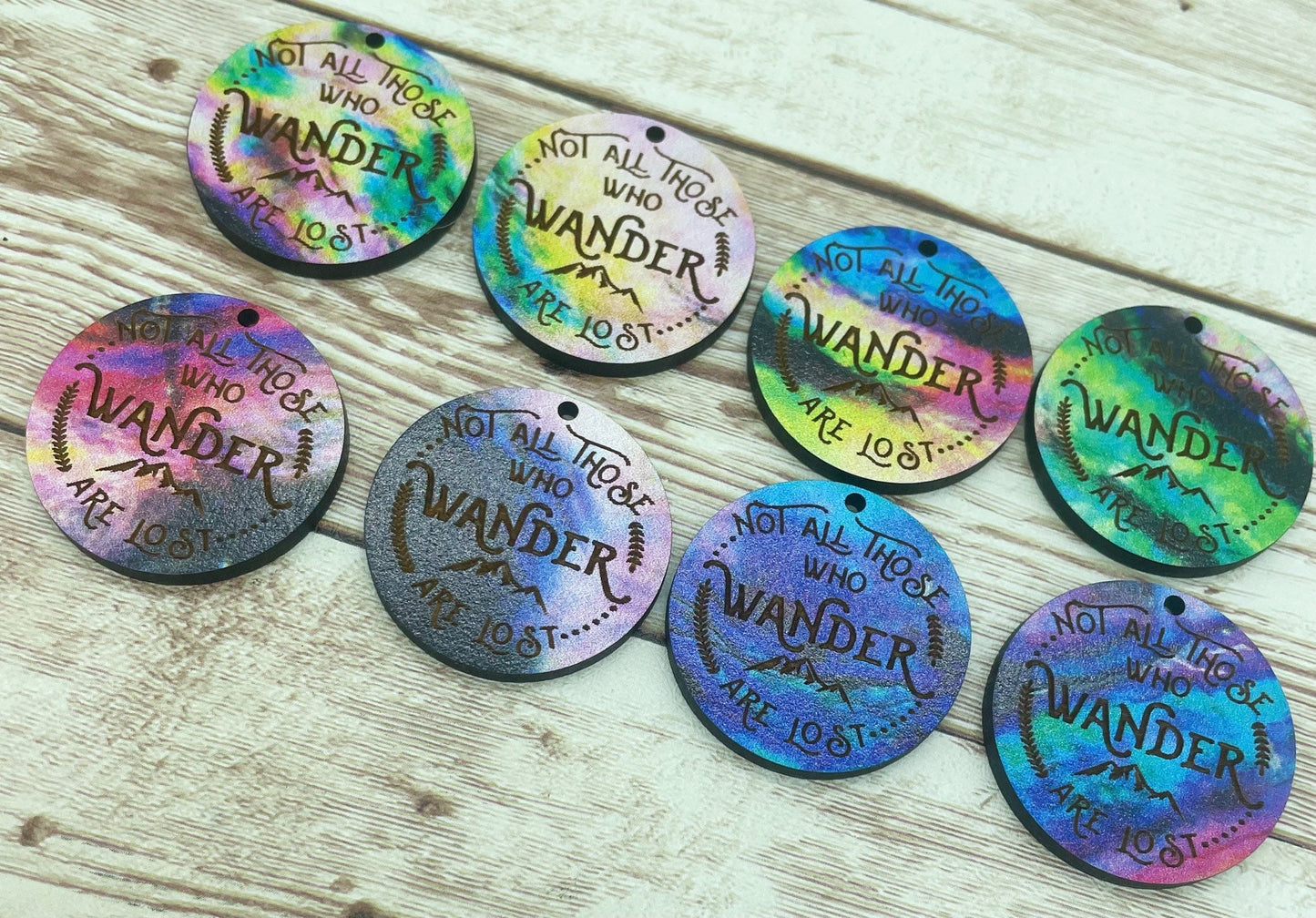 Patterned Wood Engraved Not All Who Wander Earring Blanks, DIY Jewelry Making