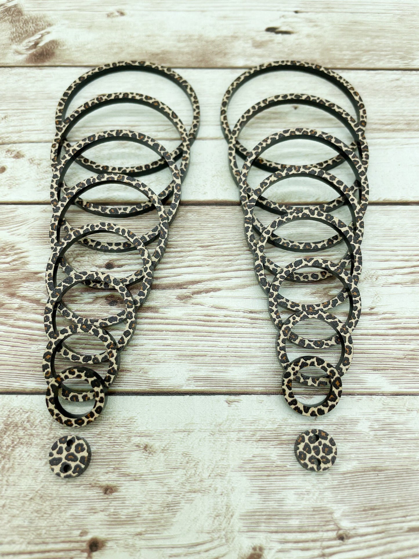 Acrylic Leopard Print Hoop Nesting Set Earring Blanks, DIY Jewelry Making