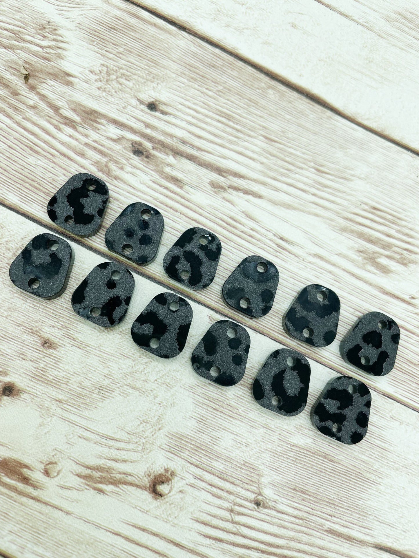 Acrylic Trapezoid Leopard Print Earring Connectors Set of 6 Pair, DIY Jewelry Making