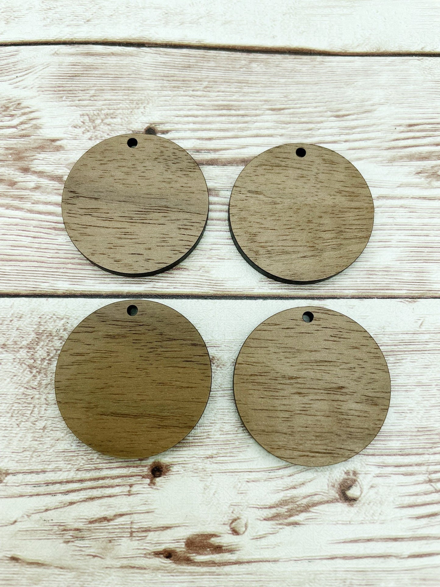 Wood Circle Blanks, Finished Walnut Blank, DIY Jewelry Making
