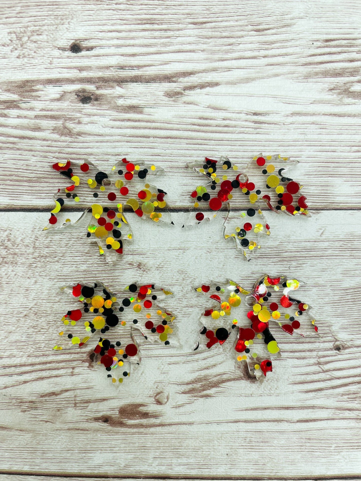 Acrylic Glitter Maple Leaf Fall Earring Blanks, DIY Jewelry Making