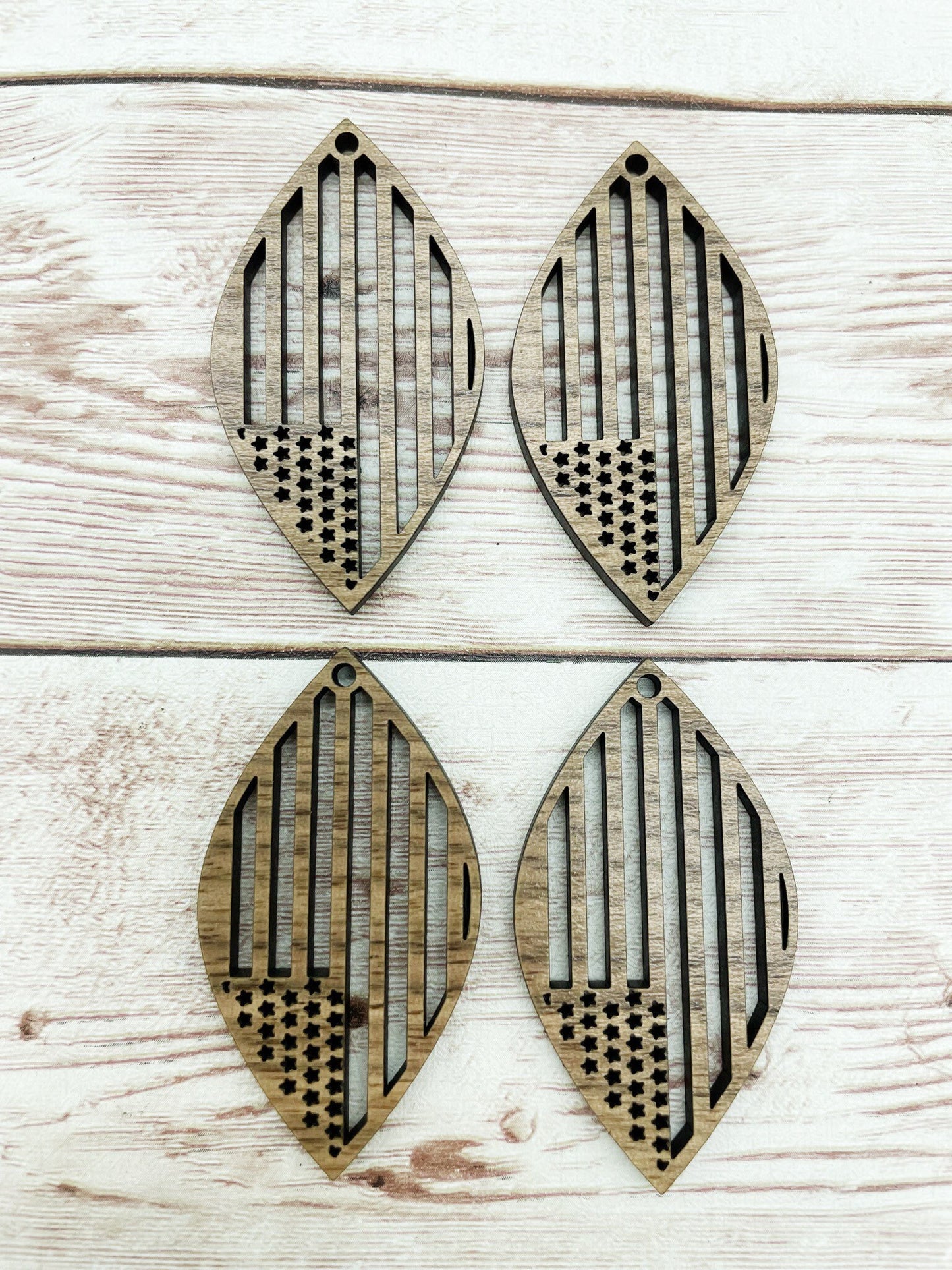 Wood Teardrop Flag Earring Blanks, Finished Walnut Blank, DIY Jewelry Making