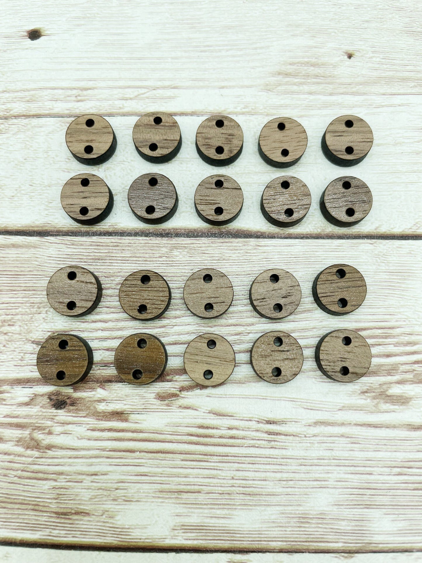 Wood Circle Earring Connectors Set of 10 Pair, Finished Walnut Blank, DIY Jewelry Making