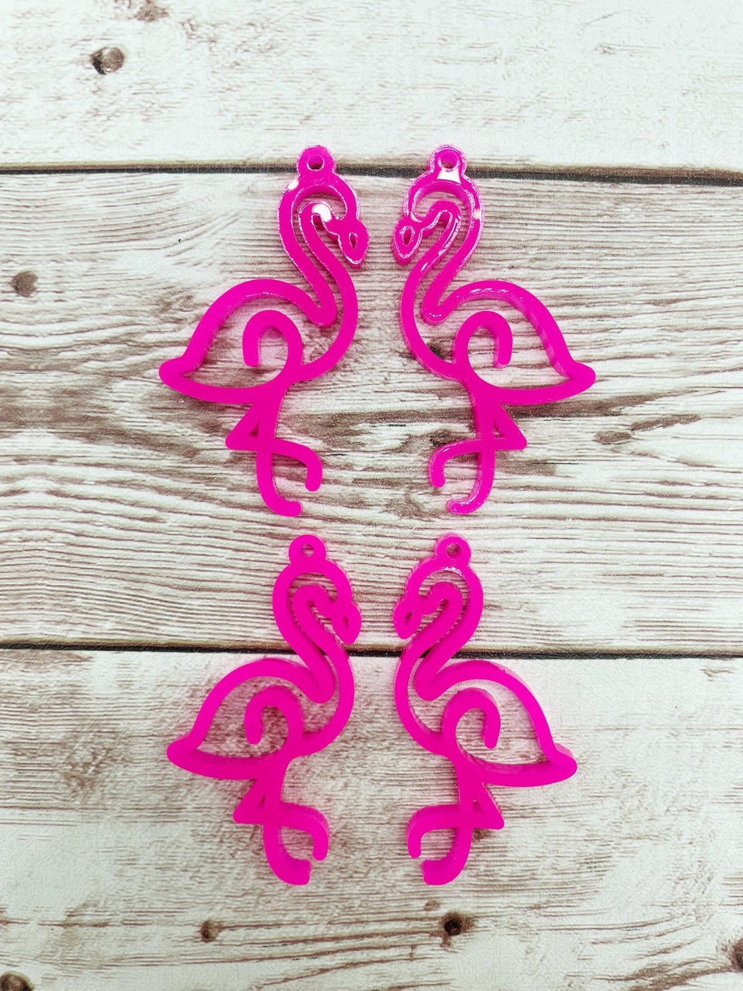 Hot Pink Flamingo Acrylic Earring Blanks, DIY Jewelry Making