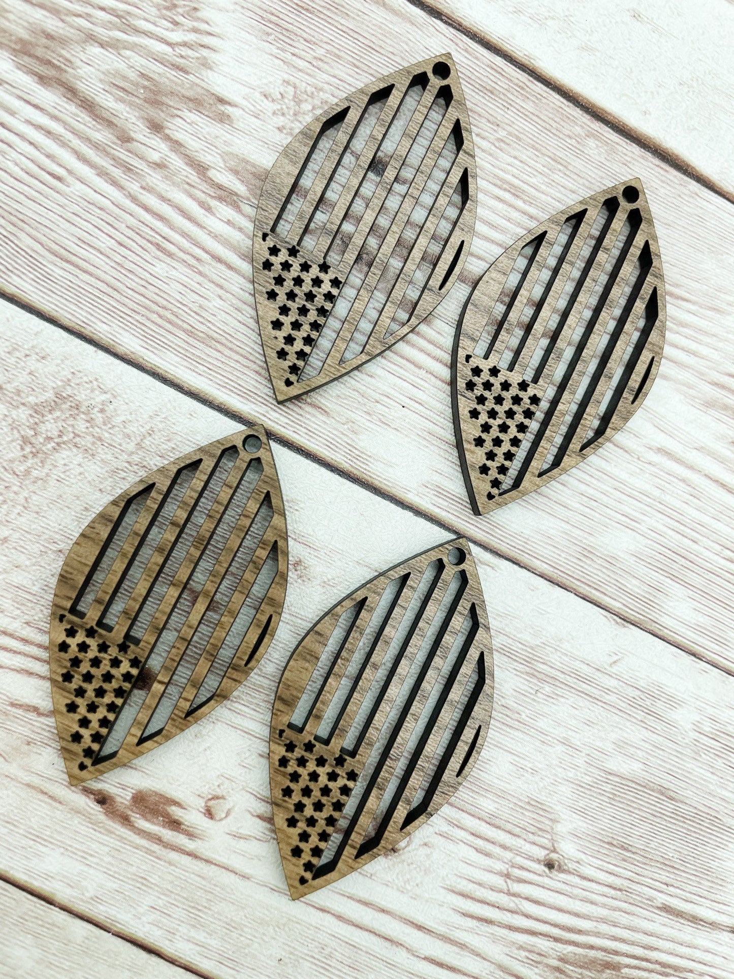 Wood Teardrop Flag Earring Blanks, Finished Walnut Blank, DIY Jewelry Making