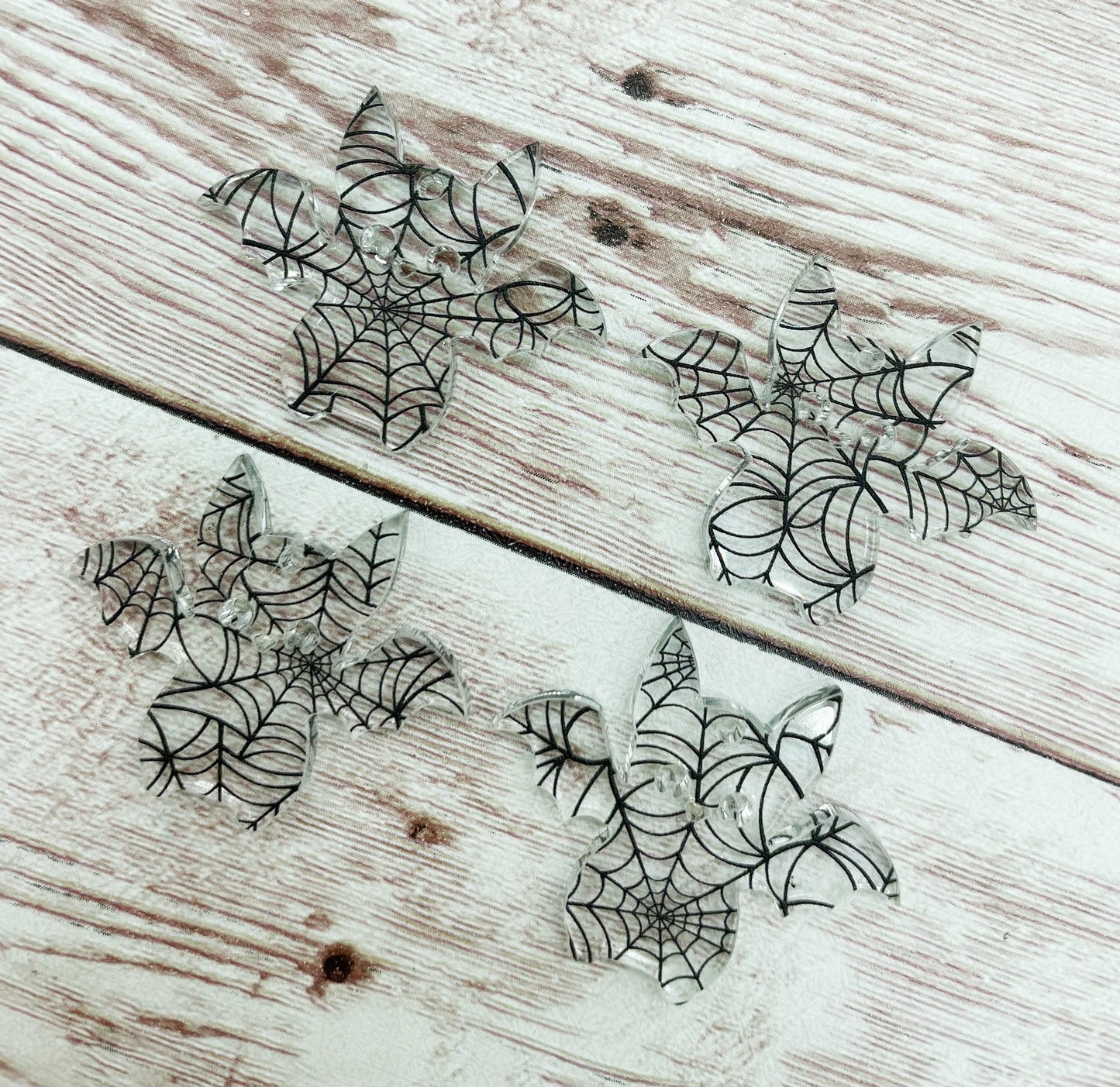 Acrylic Halloween Spiderweb Bat Earring Blanks, DIY Jewelry Making