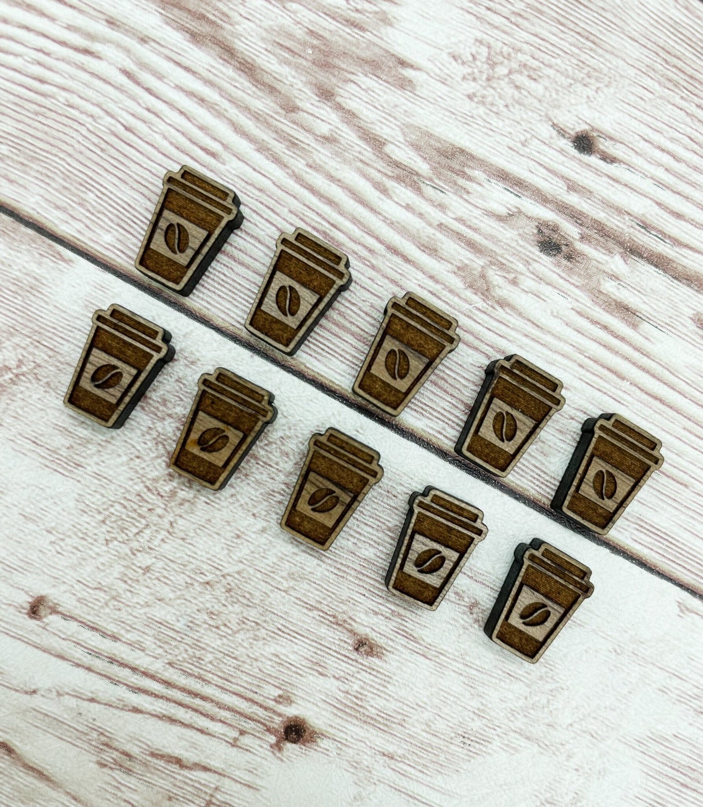 Finished Walnut Coffee Earring Blanks Set of 5 Pair DIY Jewelry Making