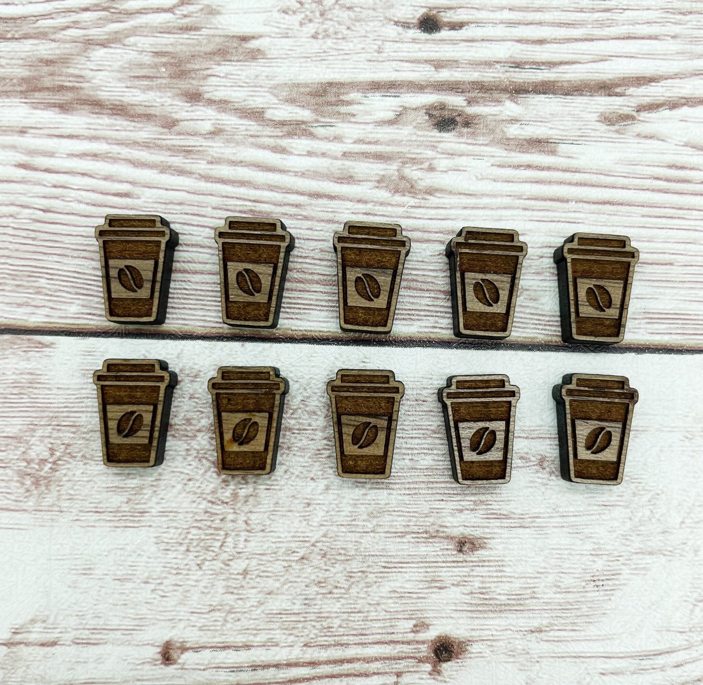 Finished Walnut Coffee Earring Blanks Set of 5 Pair DIY Jewelry Making