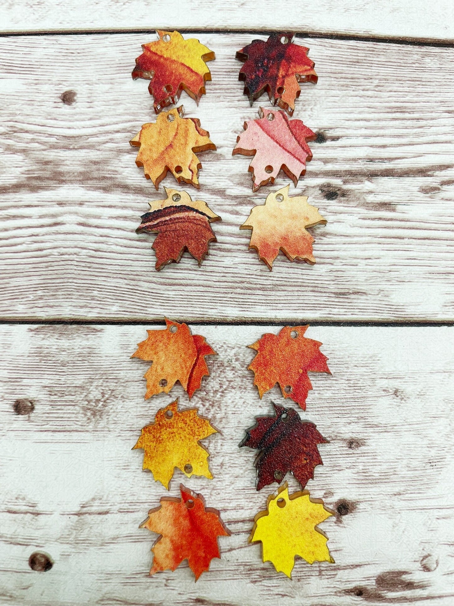 Acrylic Fall Maple Leaf Trio Earring Blanks, DIY Jewelry Making