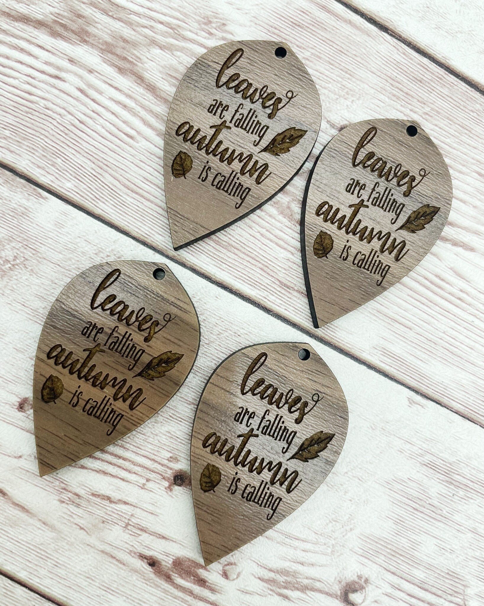 Wood Teardrop Engraved Leaf Earring Blanks, Finished Walnut Blank, DIY  Jewelry Making