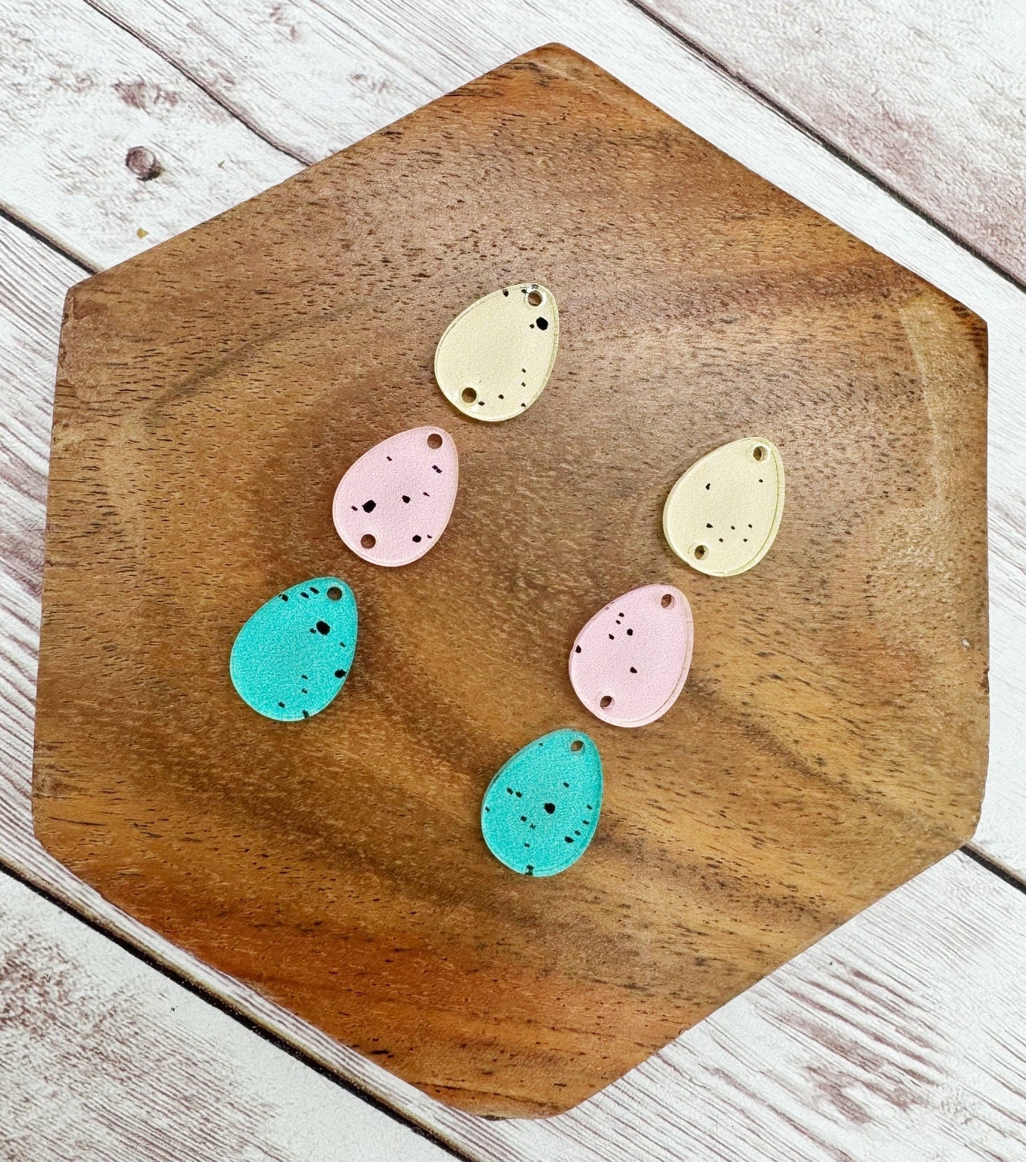 Speckled Egg Trio Set Easter Earring Blanks, DIY Jewelry Making