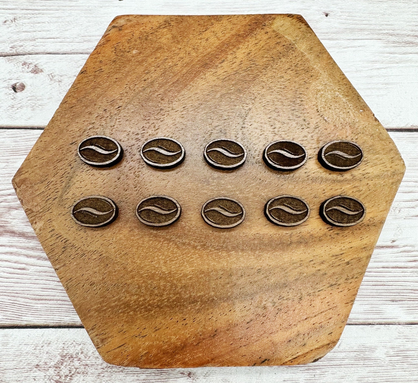 Finished Walnut Coffee Bean Earring Blanks Set of 5 Pair DIY Jewelry Making