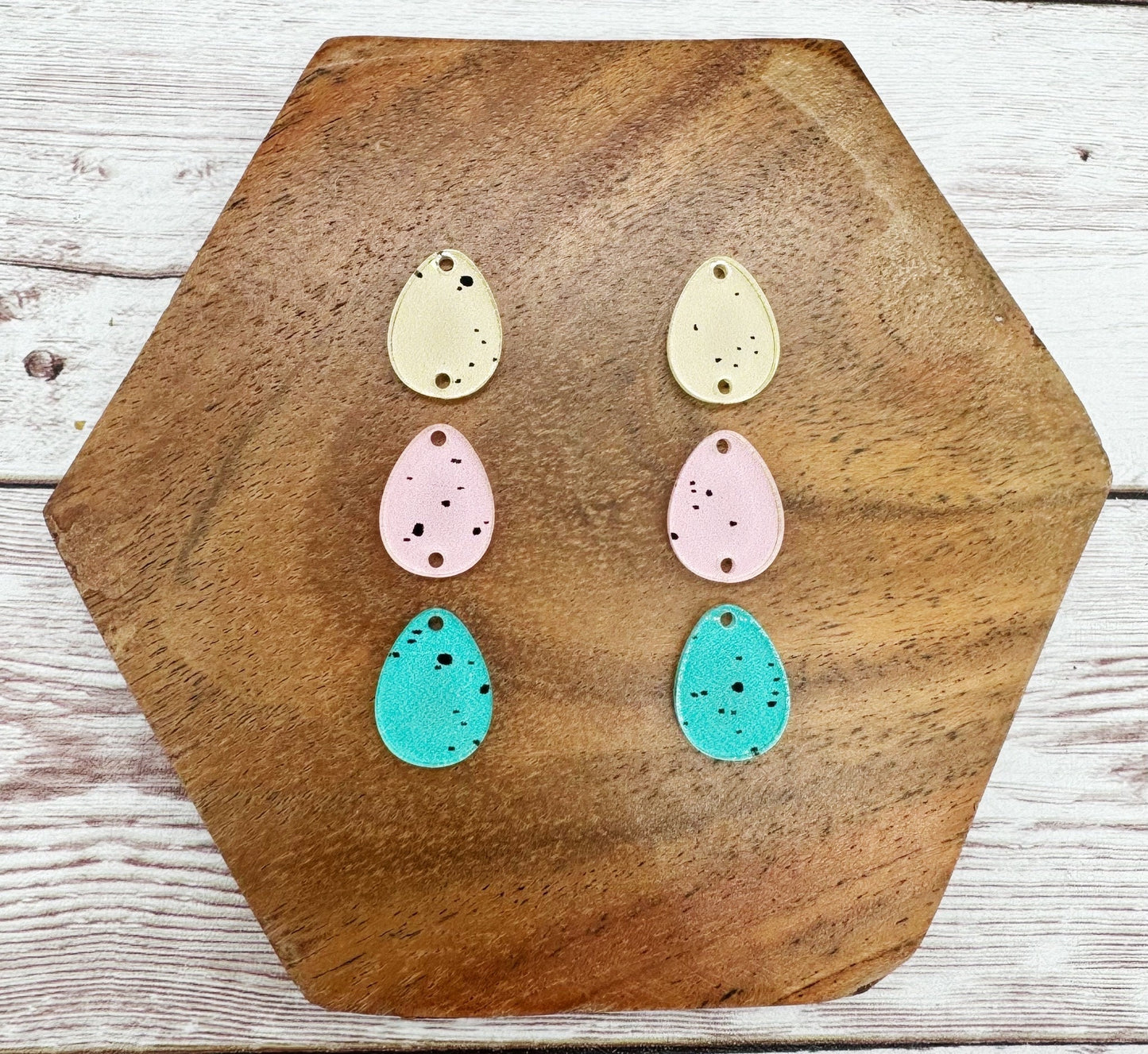 Speckled Egg Trio Set Easter Earring Blanks, DIY Jewelry Making