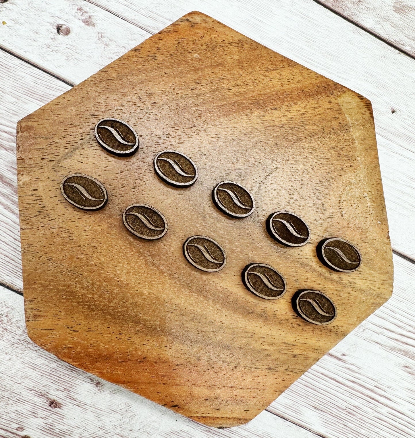 Finished Walnut Coffee Bean Earring Blanks Set of 5 Pair DIY Jewelry Making