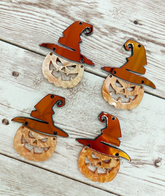 Halloween Acrylic Witch Pumpkin Set Earring Blanks, DIY Jewelry Making