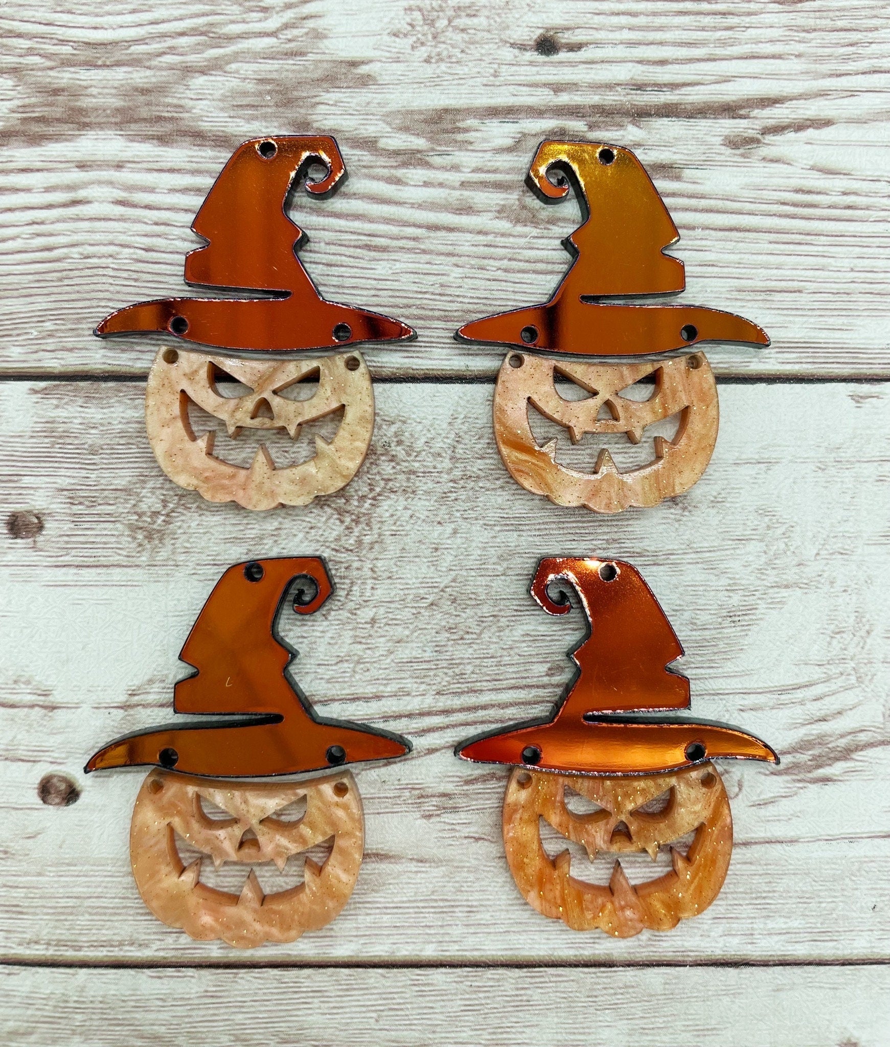 Halloween Acrylic Witch Pumpkin Set Earring Blanks, DIY Jewelry Making