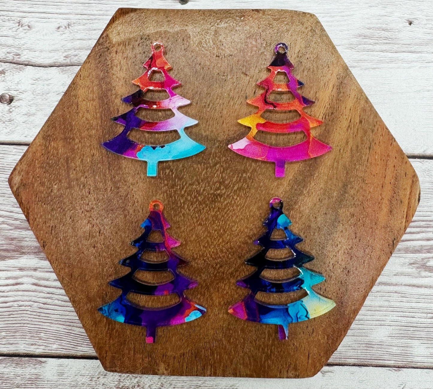 Colorful Christmas Tree Earring Blanks, DIY Jewelry Making