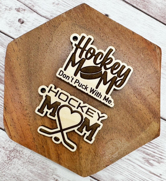 Hockey Mom Set of 2 Engraved Keychain Blanks DIY Sports