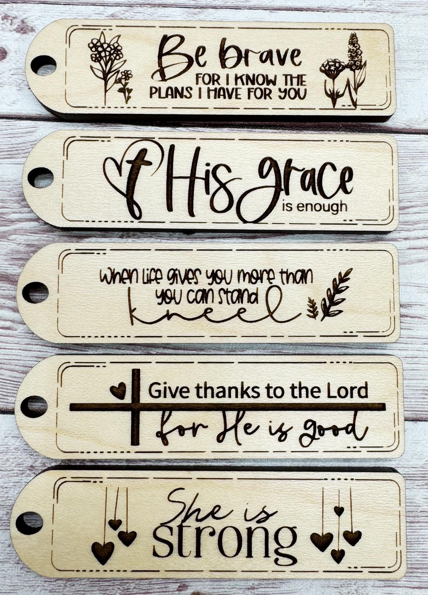 Religious Set of 5 Engraved Keychain Blanks DIY