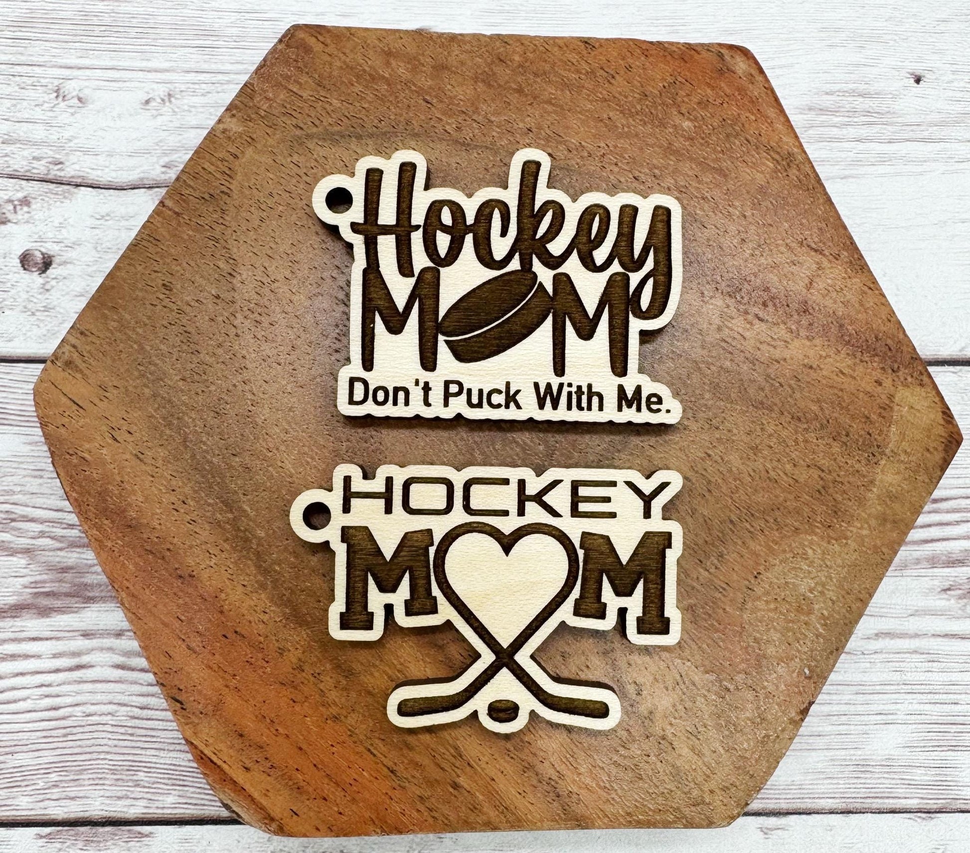 Hockey Mom Set of 2 Engraved Keychain Blanks DIY Sports