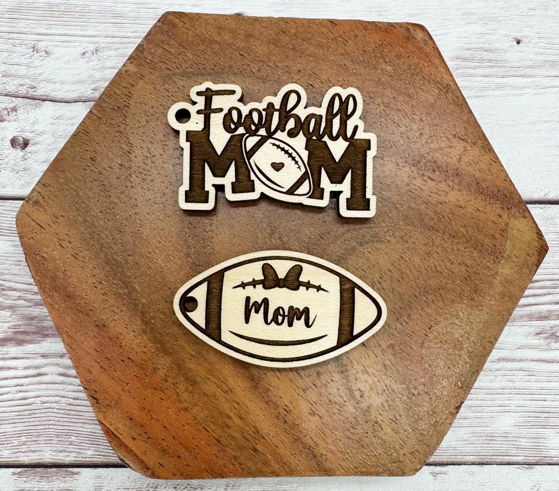 Football Mom Set of 2 Engraved Keychain Blanks DIY Sports